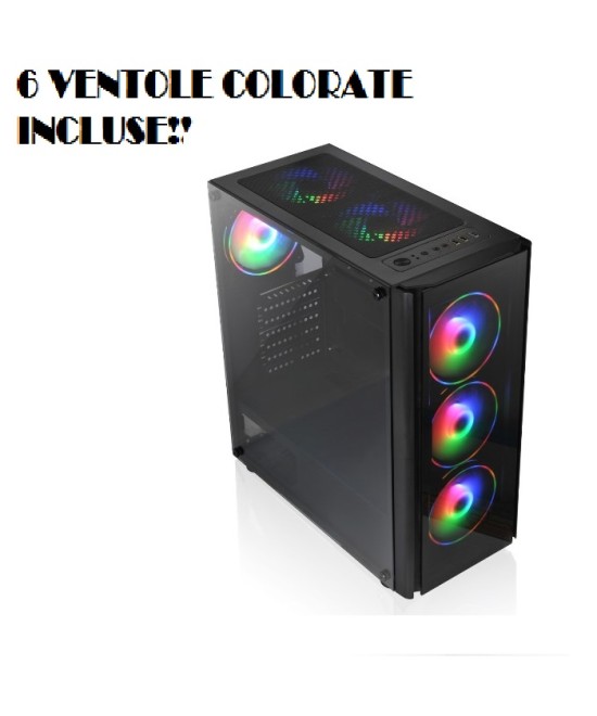 CASE GAMING TX-192-11 M-ATX CON 6 VENTOLE COLORATE INCLUSE