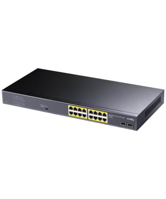 SWITCH RETE 16 PORTE POE + 2 SLOT SFP GIGABIT 10/100/1000MBPS 200W (GS