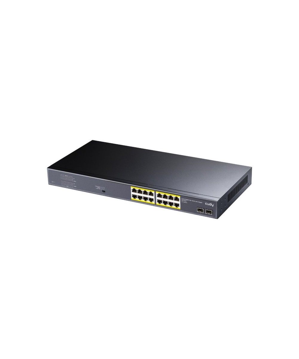 SWITCH RETE 16 PORTE POE + 2 SLOT SFP GIGABIT 10/100/1000MBPS 200W (GS