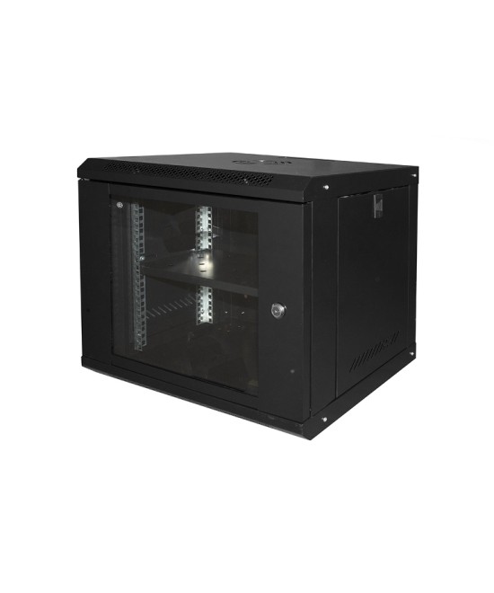 ARMADIO RACK DA MURO PER RETI 19" 9U 450X400X530 CON RIPIANO (LK1909UN
