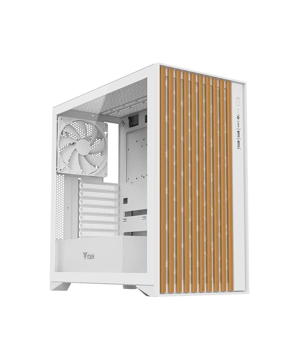 CASE GAMING WOODY ITGCAWO28W - NO ALIMENTATORE - FRONTALE IN LEGNO - B