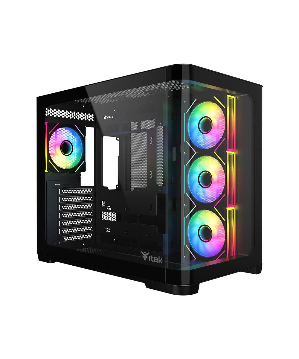 CASE GAMING DARK CAVE CURVED ITGCADCCB - NO ALIMENTATORE - DESIGN CURV