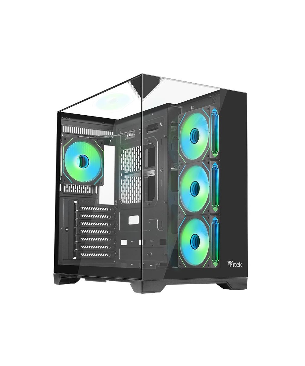 CASE GAMING DARK CAVE PANO - NO ALIMENTATORE - ARGB FAN - NERO (ITGCAD