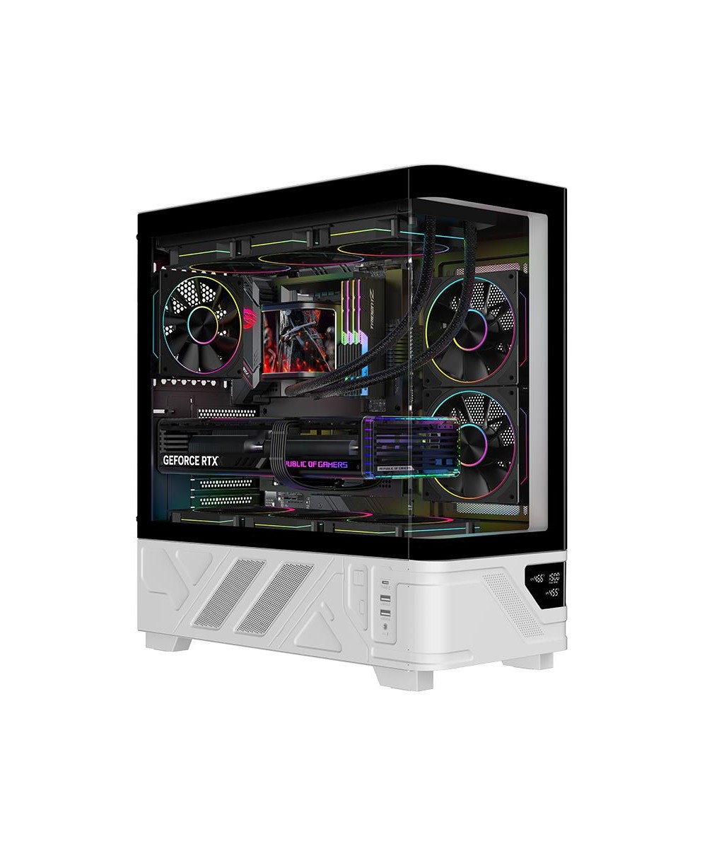 CASE GAMING TOWER NETRON CURVED - NO ALIMENTATORE - ARGB FAN - NERO/BI