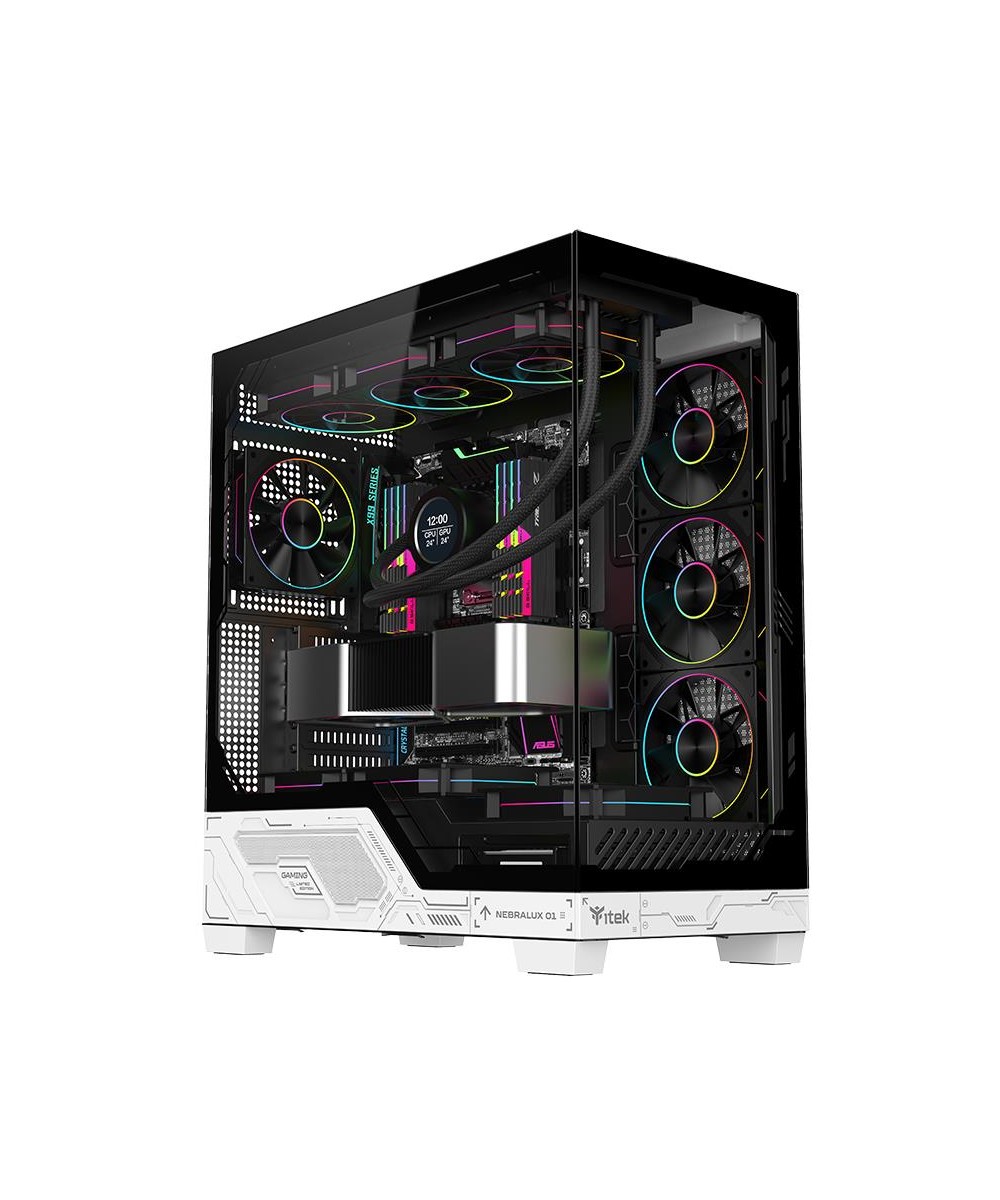 CASE GAMING TOWER NEBRALUX 01 - NO ALIMENTATORE - ARGB FAN - NERO/BIAN