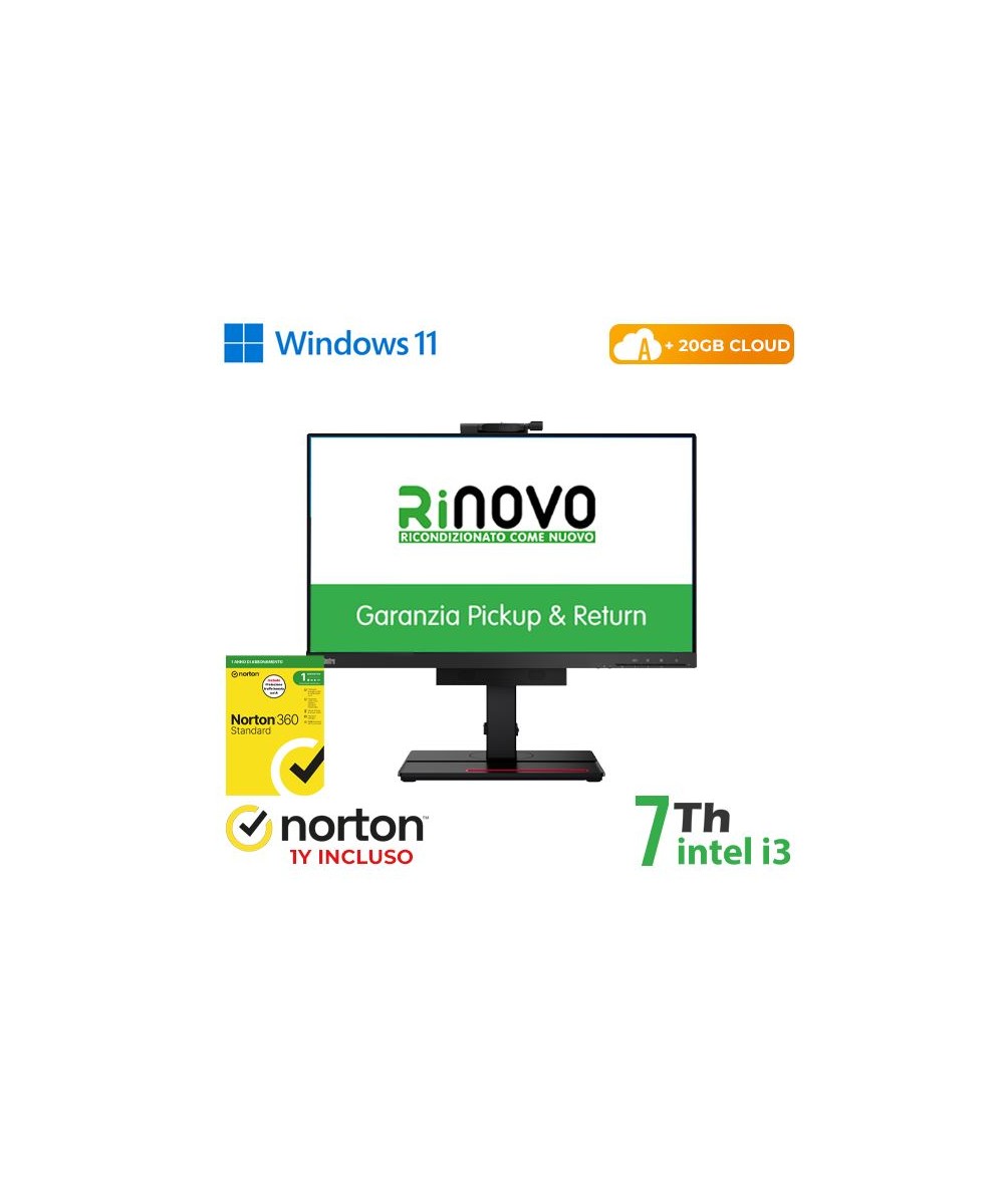 PC LENOVO TINY IN ONE M710Q INTEL CORE I3-7GEN. 8/256GB + NORTON ANTIV