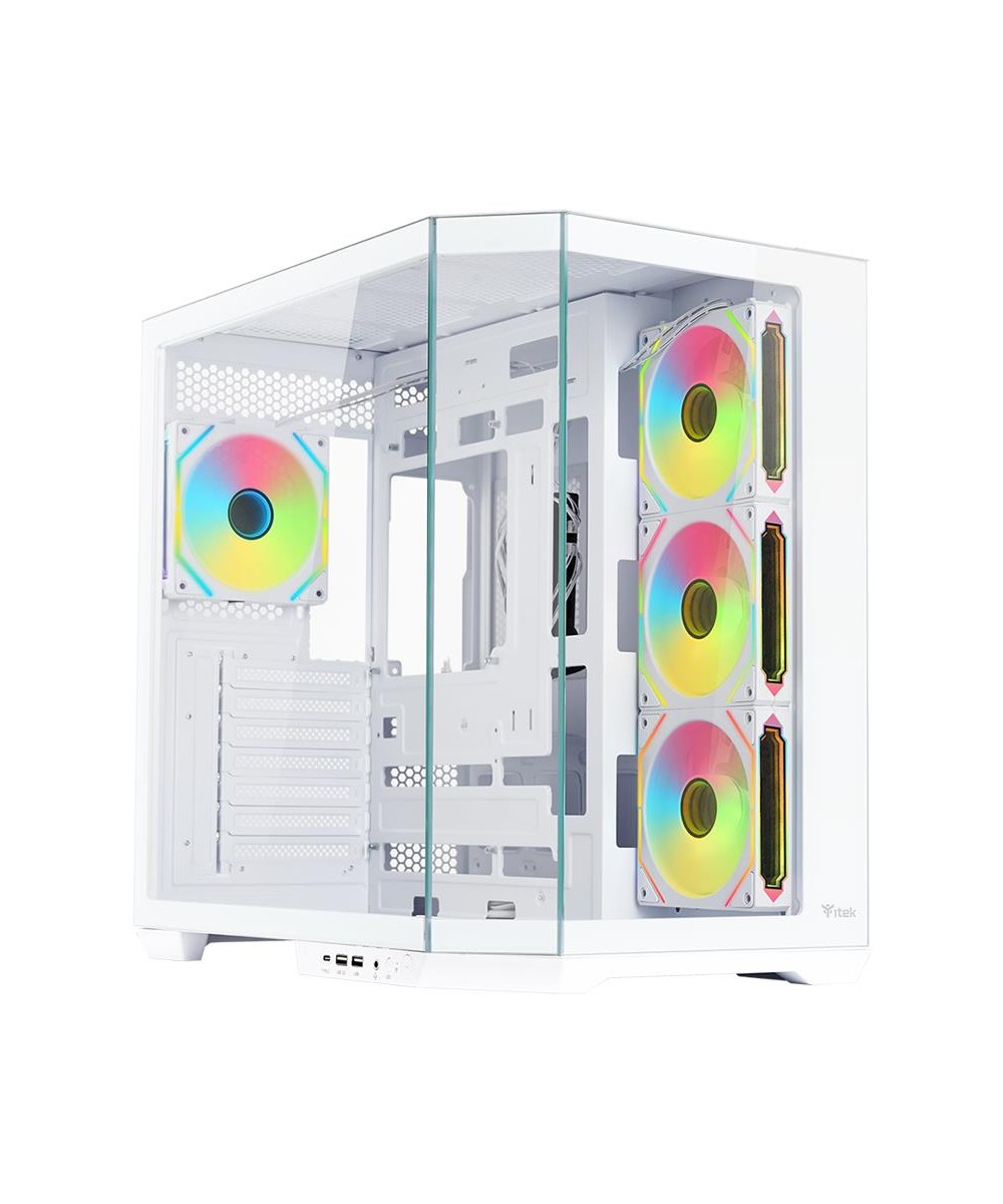 CASE GAMING DARK CAVE AKU - NO ALIMENTATORE - ARGB FAN - BIANCO (ITGCA