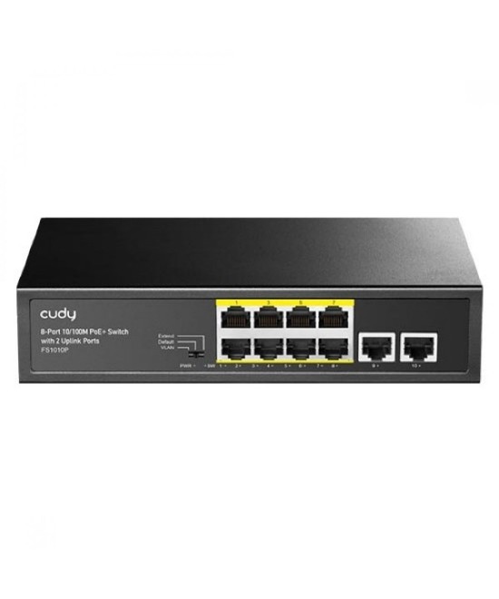SWITCH RETE 8 PORTE POE + 2 PORTE UPLINK 10/100MBPS 120W (FS1010P)