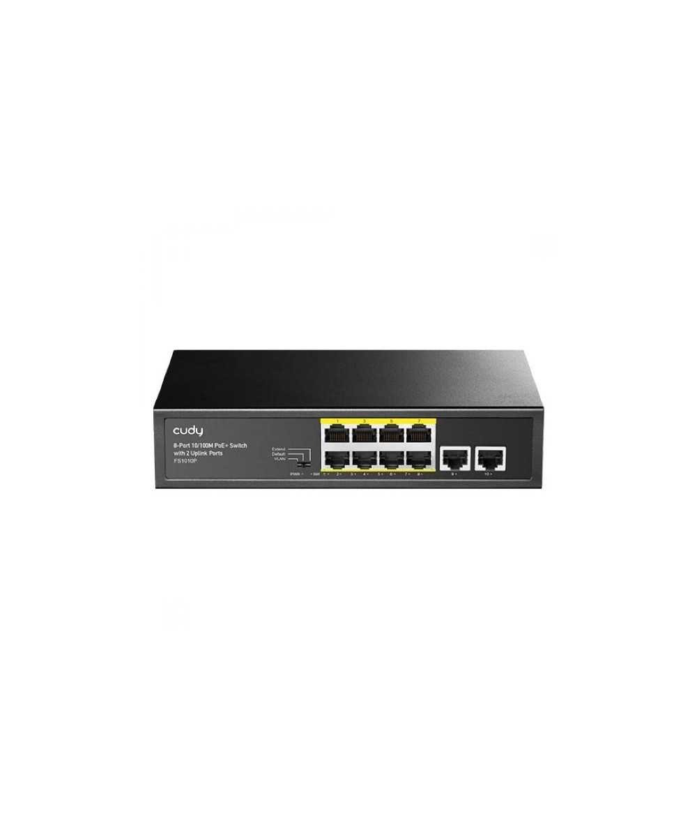 SWITCH RETE 8 PORTE POE + 2 PORTE UPLINK 10/100MBPS 120W (FS1010P)