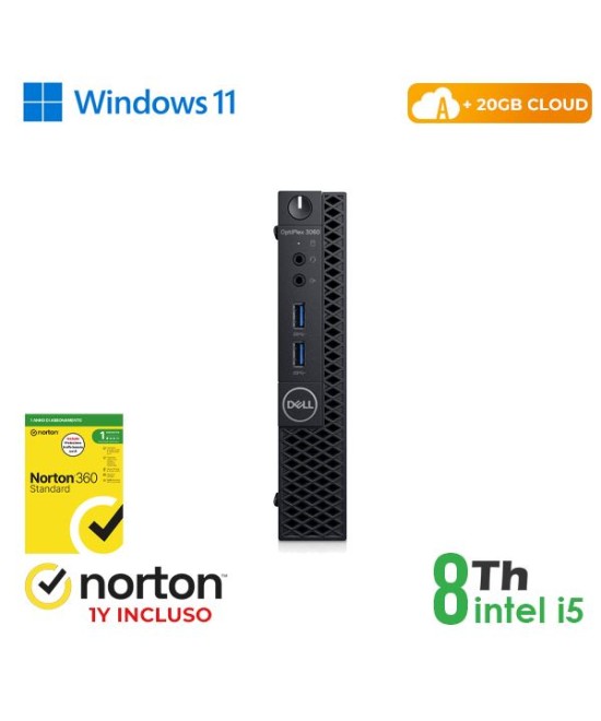 PC DELL OPTIPLEX 3060-5060M MINI INTEL CORE I5-8 GEN. 16GB 128GB SSD W