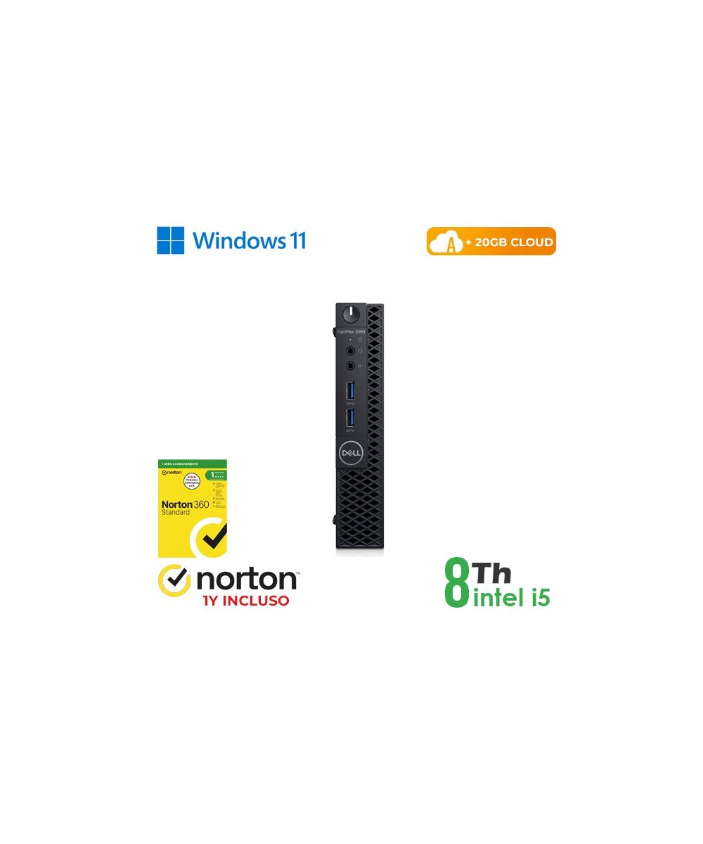 PC DELL OPTIPLEX 3060-5060M MINI INTEL CORE I5-8 GEN. 16GB 128GB SSD W
