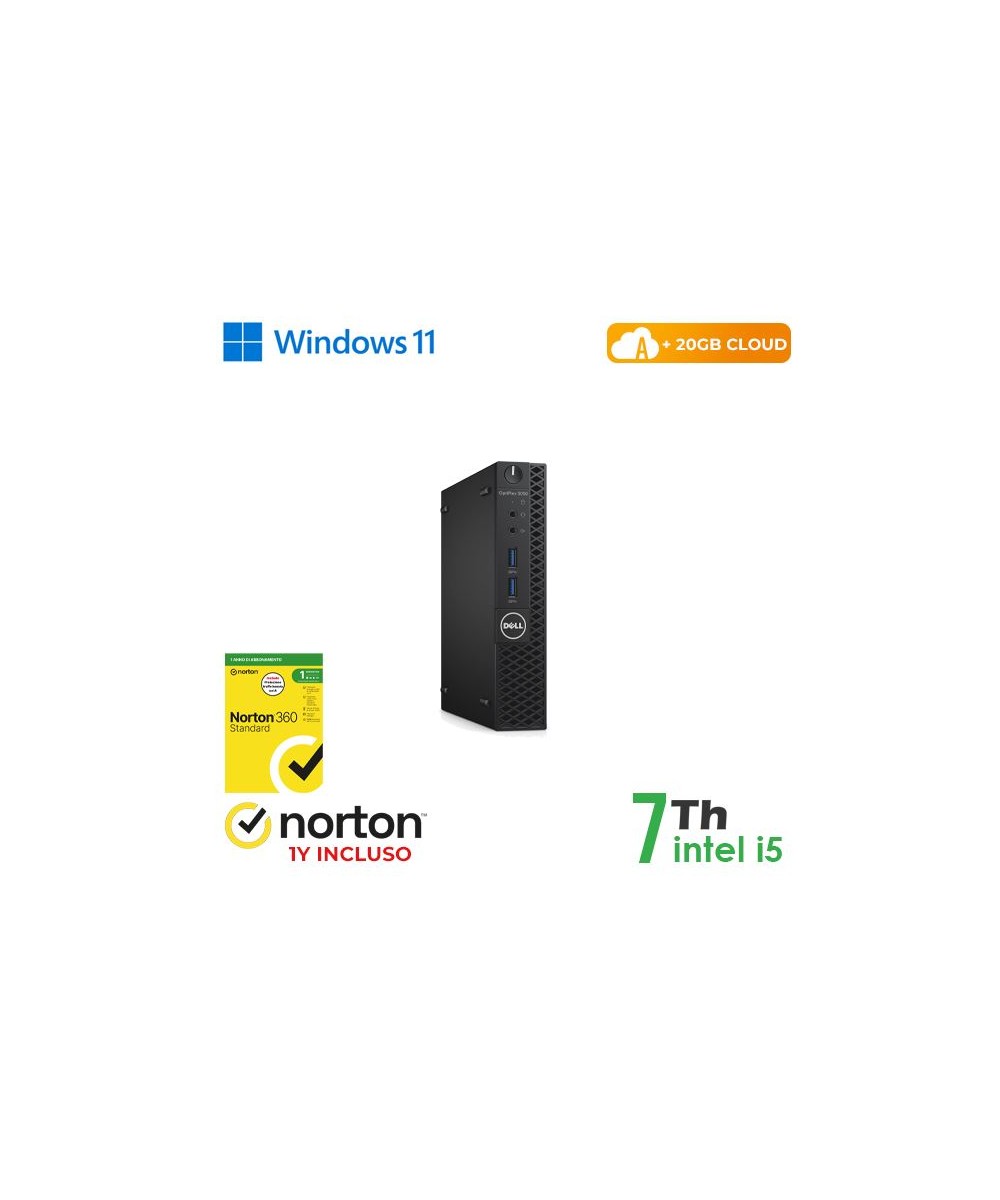 PC DELL OPTIPLEX 3050-5050M MINI INTEL CORE I5-7 GEN. 16GB 128GB SSD W